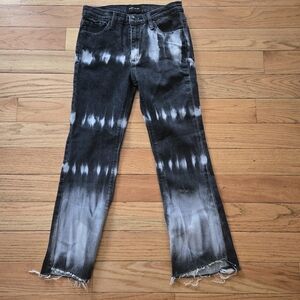 Black and White Tie-Dye Jeans